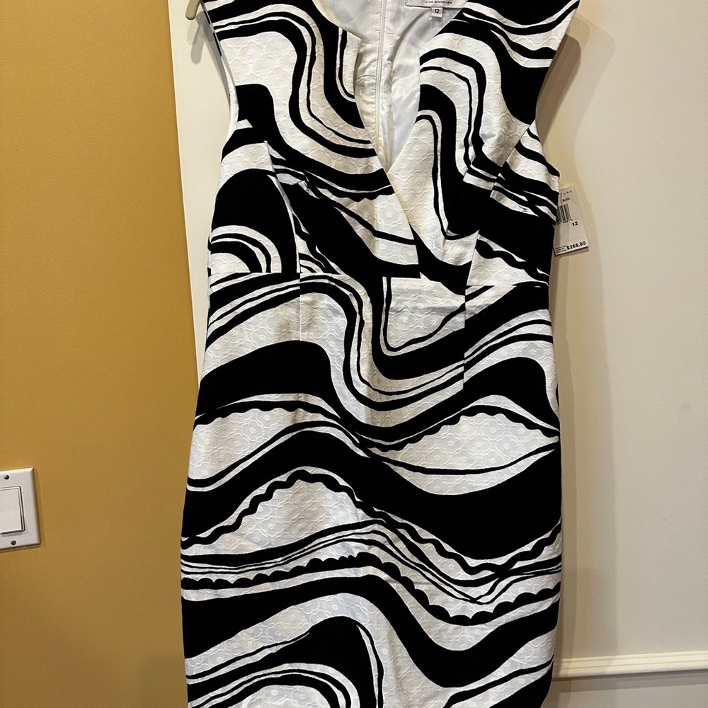 Trina Turk Black and White Swirl Mini Dress